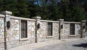 stone carved boundary wall design