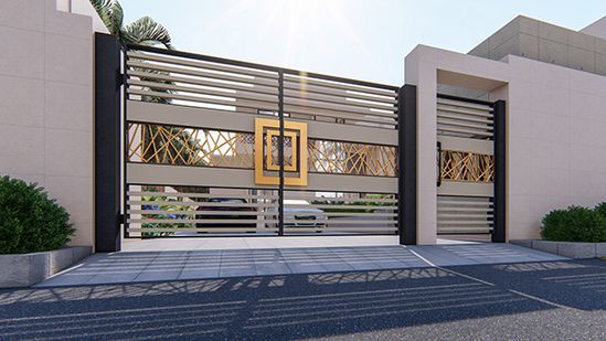 boundary wall design with gate